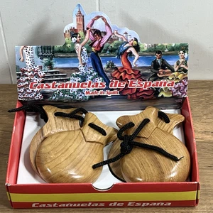 Castañuelas de Espana Castanets vintage made in Spain con scatola originale flamenco - Foto 1 di 10