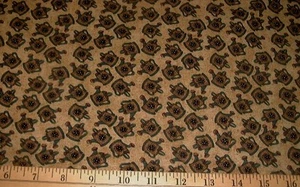 DEBBIE MUMM Fabric - Tossed Watering Cans on Dark Tan - by the HALF Yard (18") - Picture 1 of 1