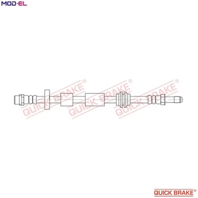 BRAKE HOSE 32.836 FOR VOLVO B4204T11/4204T19/4204T21/4204T37/4204T33 2.0L 4cyl - Image 1 of 4