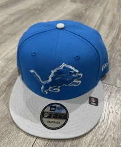 Detroit Lions New Era 9Fifty SnapBack Adjustable Hat Blue, Gray Color - Picture 1 of 4