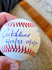Al Kaline Auto Signed stat baseball w/ 7 inscriptions - Bild 1 von 4