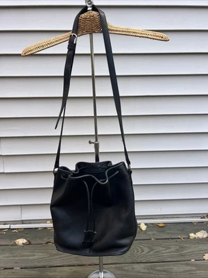 Bandolera Coach vintage con cordón de cuero de vaca negra - Hecha en EE. UU. Foto 1 de 4