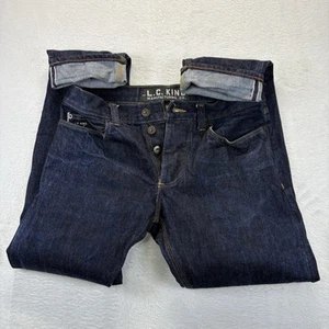 Jeans LC King uomo 32x32 cotone lavaggio scuro orlo cimosa slim fit made in USA - Foto 1 di 12