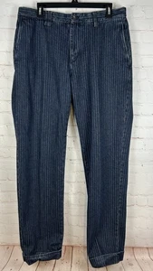 Seltene Polo Ralph Lauren Indigo Nadelstreifen Jeans Made In Italy Größe 34x32 Bündchen - Bild 1 von 6