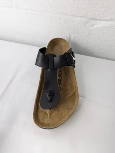 Birkenstock SINGLE LEFT SHOE Gizeh Birko-Flor Sandal Leather Black Shoes Sz EU 4 - Picture 1 of 5
