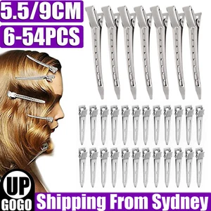 12-54 Hairdressing Sectioning Hair Clips Duck Bill Hairpin Salon Metal Curl Clip - Picture 1 of 14