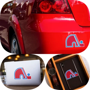 Vintage Style WHA NHL Quebec Nordiques Logo Vinyl Aufkleber Aufkleber oder Autoaufkleber NEU - Bild 1 von 4