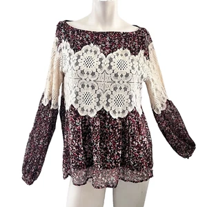 Judith March Bluse Damen groß Boho Fee kokett transparent fließend Spitze leicht - Bild 1 von 8