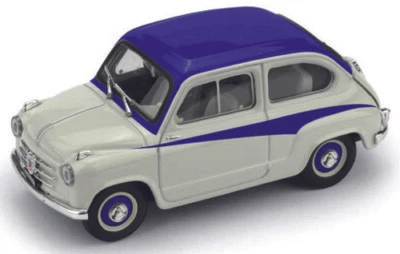 FIAT 600D DERIVAZIONE ABARTH 750 1956 BICOLORE BIANCOBLU  Brumm R645-02 - Immagine 1 di 2