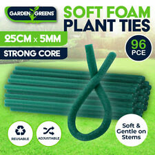 Garden Greens 96PCE 25cm Soft Foam Adjustable Plant Twist Ties - Green