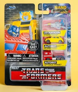 Jada Nano Hollywood Rides Transformers Starscream Bumblebee Optimus Prime Set - Picture 1 of 6