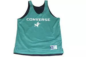 Camiseta deportiva de baloncesto Converse hecha en Estados Unidos chaleco de gimnasio verde negro talla grande - Imagen 1 de 8