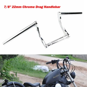 Universal 7/8" 22mm Chrome Motorcycle Handlebar Pullback Z Drag Bars For Harley - Picture 1 of 9