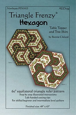 Triangle Frenzy Hexagon Table Topper / Tree Skirt Quilt Pattern Bunnie Cleland - Image 1 of 3