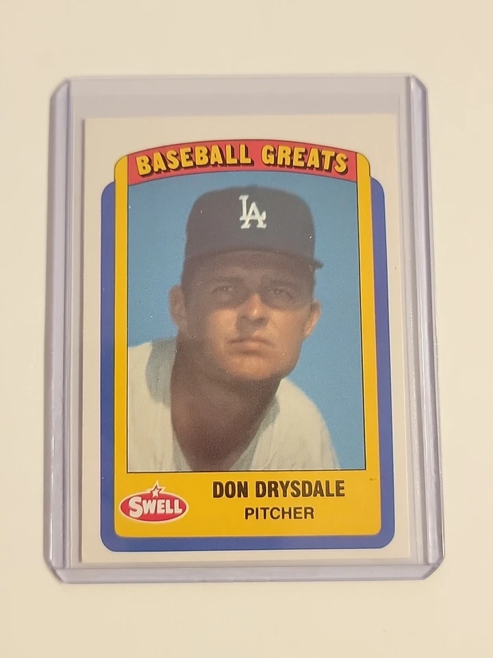 1990 MLB Swell Baseball Greats | Don Drysdale | #62 | Los Angeles Dodgers - Image 1 of 2