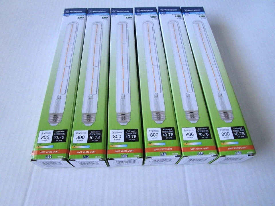 Westinghouse Bulbs Soft White 6.5-Watt (75-Watt Equivalent) Clear T9 Case of 6 - Image 1 of 4