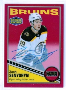 2019-20 O-Pee-Chee Platinum Retro Red Rainbow Autographs #R74 Zach Senyshyn