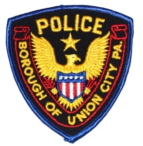 UNION CITY BOROUGH BORO PENNSYLVANIA PA Sheriff Police Patch VINTAGE OLD MESH - Picture 1 of 2