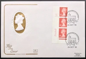 GB 24.10.1995 3x25p Blanco PVA Enschede Machin Tira de Cilindro en Cubierta de Primer Día - Imagen 1 de 2