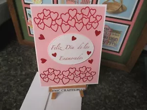 FELIZ DIA DE LOS ENAMORADOS HANDMADE SPANISH GREETING CARD-VALENTINE'S DAY - Picture 1 of 3