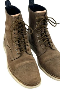 Cole Haan Lunargrand Lace Combat Cap Toe Boots Beige Suede Mens Size 10 M C12018 - Picture 1 of 10