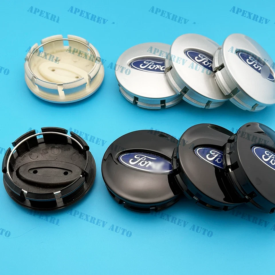 SET OF 4 SILVER/BLACK  Wheel Rim Center Hub Caps - Fits for Explor-er E-scape - Image 1 of 4