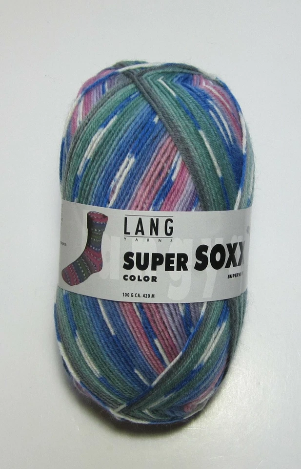 100g ball LANG SUPER SOXX COLOR sock Fingering weight knitting yarn #901 0210 - Image 1 of 1