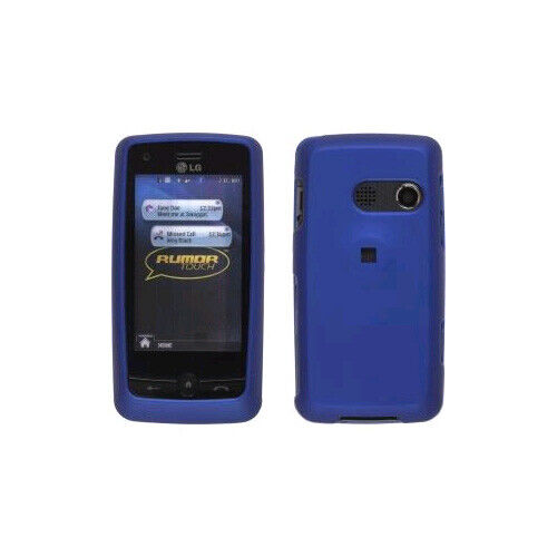 Two piece Soft Touch Snap-On Case for LG Rumor Touch LN510 UN510. Dark Blue