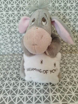 Doudou  Bourriquet gris rose coussin blanc Dreaming of you Disneyland 16 cm - Photo 1/4