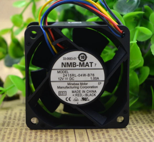 PTQ   NEW NMB 2415RL-04W-B76 6038 6CM 12V 1.00A cooling fan - Image 1 of 1