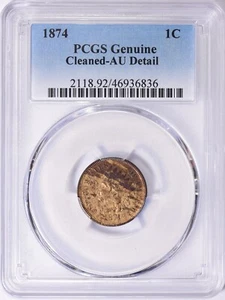 1874 Indian Head Cent 1c PCGS AU Details - Picture 1 of 3