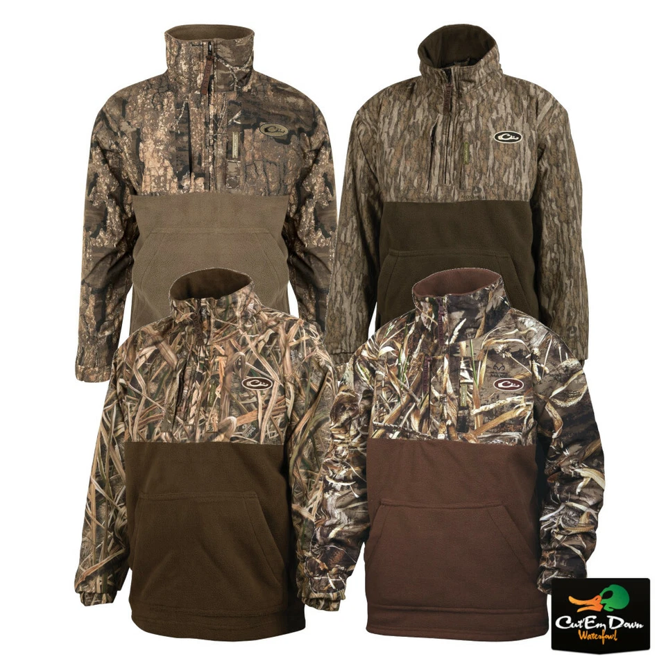 DRAKE WATERFOWL YOUNG GUNS YOUTH MST EQWADER PLUS 1/4 ZIP CAMO COAT PULLOVER - Image 1 of 1