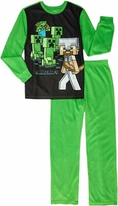 MineCraft 6 7 8 10 12 14 16 S M L Boy 2 Piece Set Sleepwear Pajamas Flannel New  - Picture 1 of 1