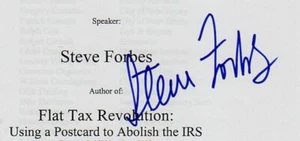 Steve Forbes Autograph Program from 2005 Institute Event - Picture 1 of 2