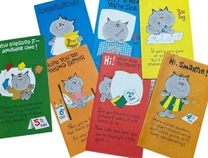7 Vintage Get Well American Greeting Cards Cats   Used. Small￼ - Picture 1 of 8