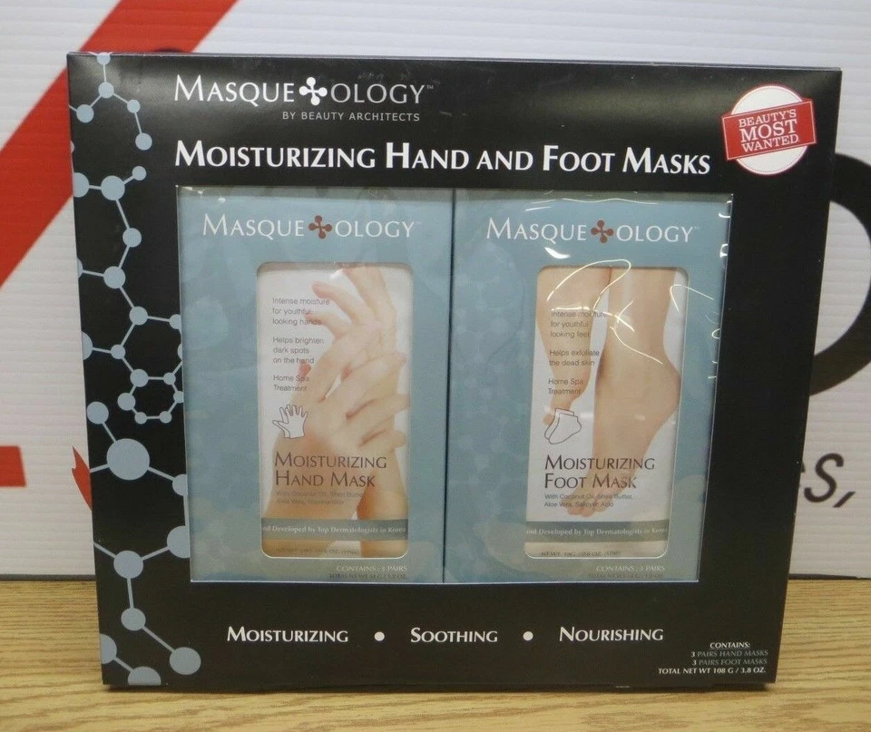 Máscaras hidratantes de manos y pies Masqueology Beauty Architects nuevas en caja -3 pares cada una Foto 1 de 2