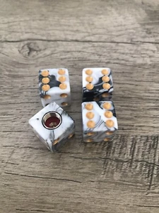 Marble with Gold Dots Dice Valve Stem Caps Auto Car Truck Bike Motorcycle - Picture 1 of 3