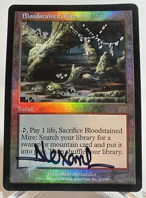 MTG Magic The Gathering Bloodstained Mire Onslaught FOIL SIGNED - NM/M - Image 1 of 4