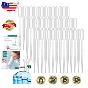Cuentagotas desechables de alta calidad de 3 ml - 100 piezas para transferencia segura de líquidos - Imagen 1 de 9