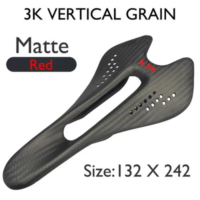 Cojín de asiento de bicicleta de carretera de carbono de 122 mm/132 mm peso 57 g, asiento de bicicleta Foto 1 de 4