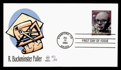 DR WHO 2004 FDC SPACE R BUCKMINSTER FULLER WILSON HAND COLORED CACHET M59731 - Image 1 of 2