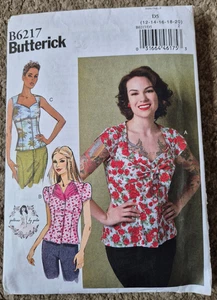 Butterick B6217 Sewing Pattern Misses' Blouse In 3 Styles Size D5 (US 12-16) - Picture 1 of 3