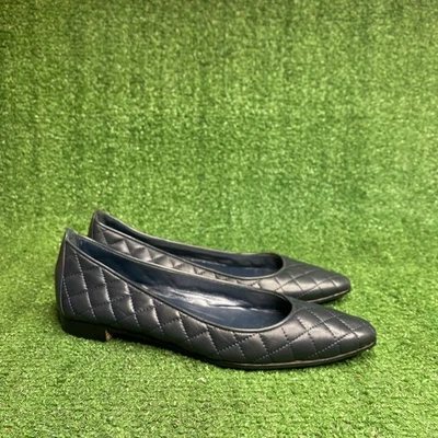 Manolo Blahnik Giungla Zapatos Planos Acolchados Cuero Azul Talla 35 Euro / 5 EE. UU. Foto 1 de 4
