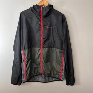 Cotopaxi Teca Windbreaker Jacket Black Red Womens XL Mens L Lightweight Full Zip - Picture 1 of 7