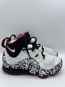 Nike LeBron 17 FP Graffiti White University Red Black CT6047-100 Mens Size 5 - Picture 1 of 10