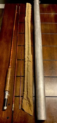 Vintage Fly King 9 Ft. Split Bamboo Fly Rod With Original Rod Sock And Tube - Image 1 of 4