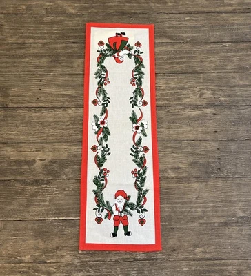 NWT Vtg Christmas Folk Art Table Runner 29"x 9" Sweden Scandinavian Almedahls - Image 1 of 4