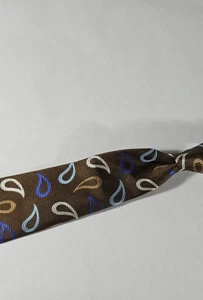 Corbata exclusiva Turnbull & Asser sarga marrón chocolate seda cachemira hecha en Reino Unido - Imagen 1 de 3