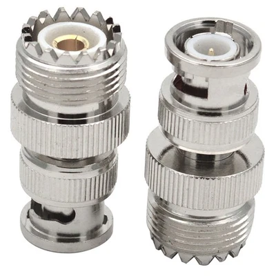 2Pack 50 ohm BNC Male Plug To UHF PL-259 SO239 Female RF Coaxial Adapter Cable - Image 1 of 4