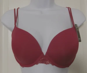 Sujetador con aros push up ala de encaje movimiento moderno talla 32D estilo rojo rumba F32BM51 - Imagen 1 de 3